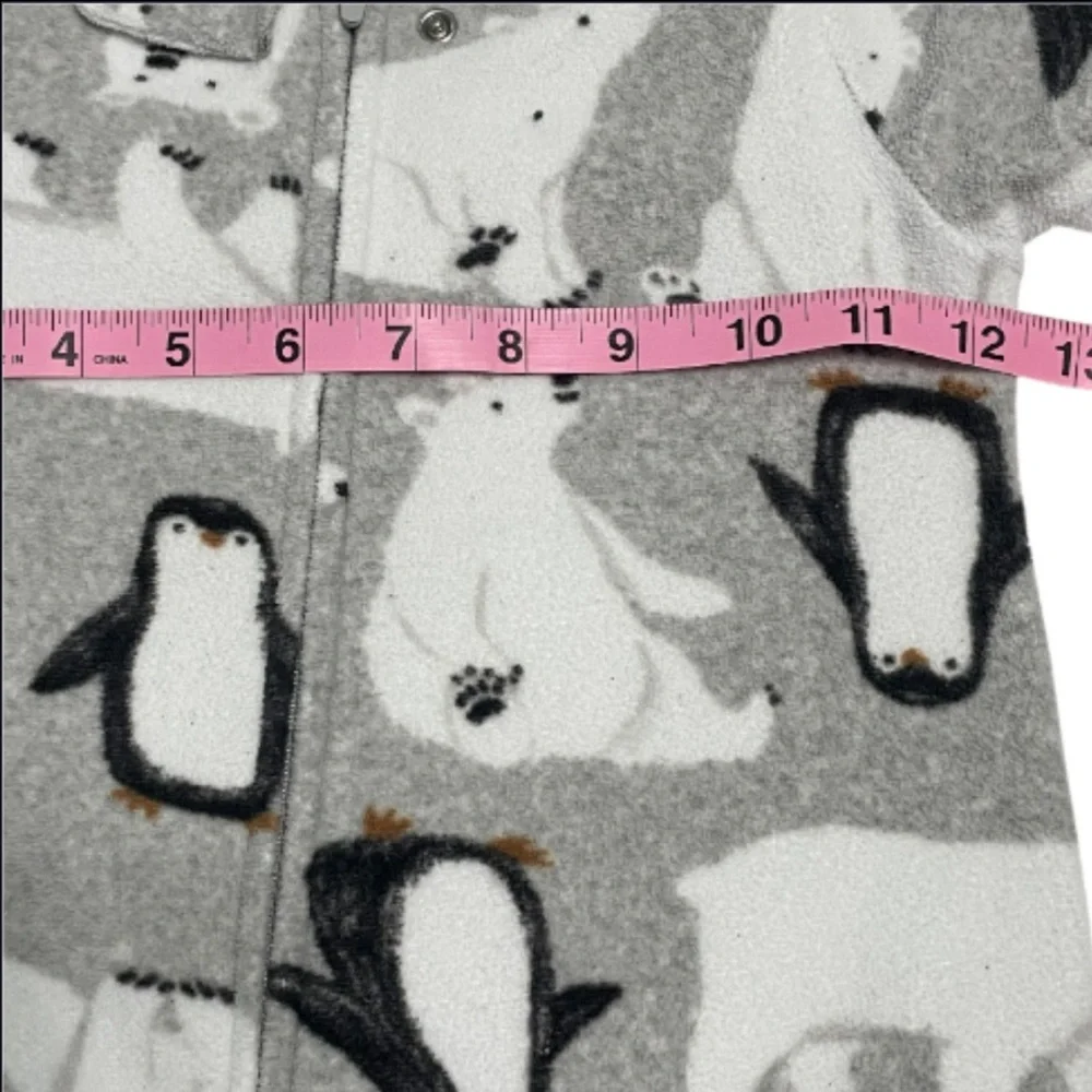 Carter's Set of 2 Boys One Piece Pajamas Football and Polar Bear/Penguin Prints